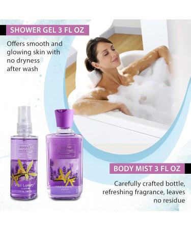Luxurious Bath & Body Travel Kit - Lavender Vanilla Blush Mist Lotion Shower Gel & Cream - Perfect 3 Fl Oz Skincare Gift Set for Home Spa - Buy Online on GoSupps.com