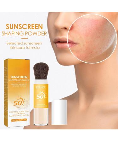 Mineral Powder Sunscreen Brush - Powder Sunscreen for Face Sun Protection Powder Mineral Sunscreen Setting Powder Lasting Lightweight Breathable Oil Control Natural Matte Finish(SPF 50) - Buy Online on GoSupps.com