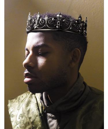 SWEETV Gothic King Crown - Metal Tiara for Men | Goth Prince Party Hat & Halloween Costume Accessory - Buy Online on GoSupps.com