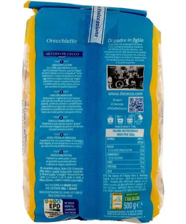  De Cecco De Cecco P tes Orecchiette 500 g - Buy Online on GoSupps.com