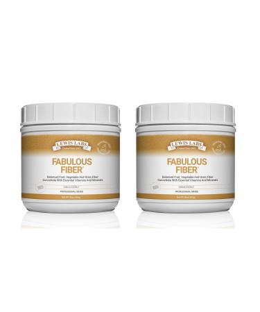Lewis Labs Fabulous Fiber Powder Supplement | Delicious Quick Dissolve Daily Fiber Powder from Fruits, Vegetables & Grains, Contains Vitamins & Minerals, Proudly Made in The USA, 16 Ounces (2 Pack)