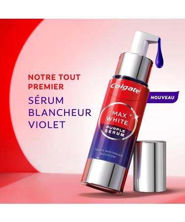 COLGATE - S rum Max White Purple - Booster de Blancheur Apr s le Dentifrice pour une Correction Instantan e de la Couleur - Pour un sourire plus blanc et clatant d s la premi re utilisation - 40ml Serum - Buy Online on GoSupps.com