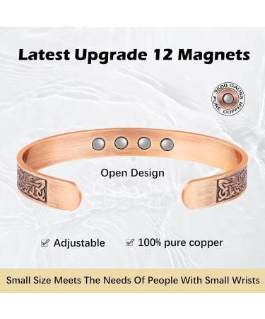 Jeracol Copper Magnetic Tree of Life Bracelet | Adjustable 100% Solid Copper Cuff Bangle with 12 Magnets | Men Women's Brazaletes | Gift Box Included - Buy Online on GoSupps.com