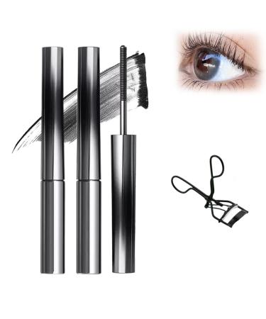 Arlio Iron Wand Mascara Vivavogue Lash 3D Curling Eyelash Iron Mascara Arlio Non-Smudging Mascara Waterproof Long Lasting Mascara Volume and Length (Black 2pcs)