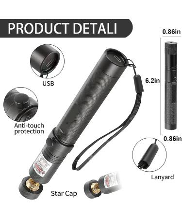 UNBIU Long Range Green Laser Pointer with Adjustable Focus - USB Rechargeable - Buy Online on GoSupps.com