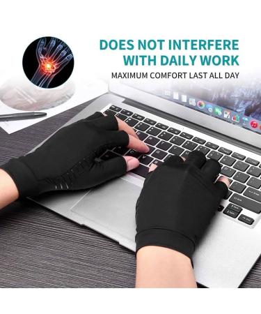 PSOWQ Fingerless Arthritis Gloves - Pain Relief for Carpal Tunnel & Rheumatoid Pain - Unisex - 2 Pairs - Buy Online on GoSupps.com