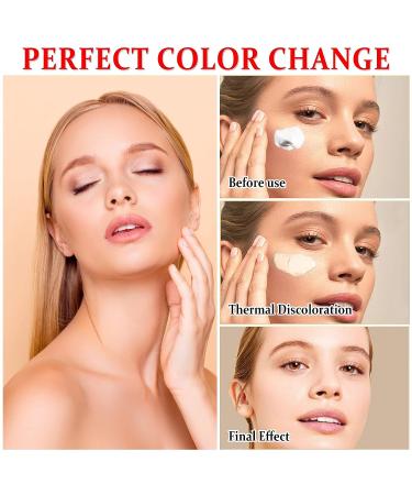 Color Changing Full Coverage Foundation | All-Day Moisturizing with Wrinkle & Blemish Coverage | Brightens Skin Tone | Liquid Base Makeup for Women & Girls - Buy Online on GoSupps.com