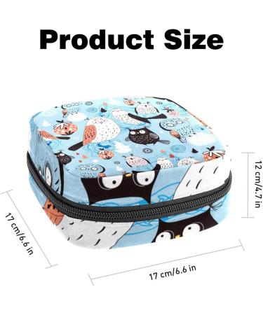GIAPB Owl Blue Period Bag | Sanitary Napkin Storage & Travel Makeup Pouch - Buy Online on GoSupps.com