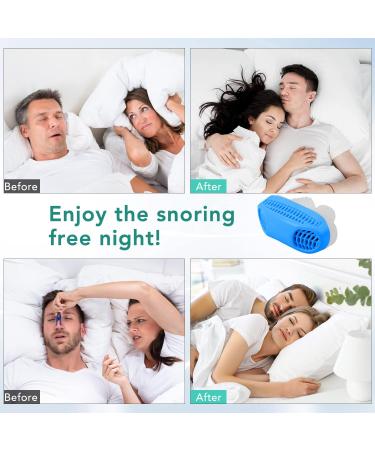 CINWAUVO Anti Snoring Devices 2 in 1 Nose Air Purifier Nasal Vents Clip for Men Women - Snore Stopper and Sleep Aid (Blue) - Buy Online on GoSupps.com