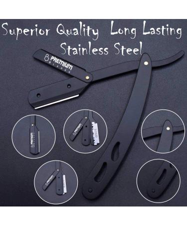 Premium Blades Black Petal Handle Barber Razor for Men/women - Professional Half Blade Straight Edge Razor - Buy Online on GoSupps.com