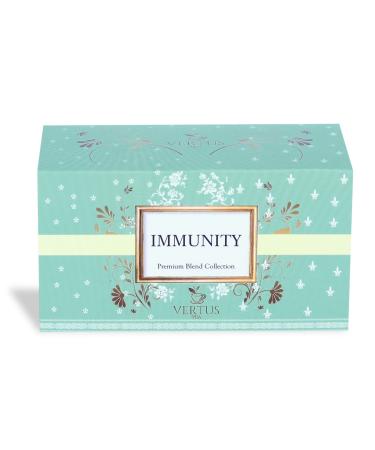 Vertus Tea IMMUNITY | Green Tea 25 Tea Bag | Herbal Tea with Green Tea Turmeric Ginger Pepper | Immunity Booster with the Goodness of Ayurvedic Herbs | Kangra Tea