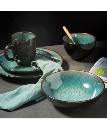 Porcelain Plate Bowls and Saucers Malachite Green Ceramic Plates and Bowls Set Eco Friendly Porcelain Dinner Cutlery Set Kitchen Dish Plate Spoon Accessories (Color : Cup) (Color : 7.75 Inch) - Buy Online on GoSupps.com