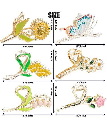 6 Pcs Flower Claw Clip Hair Accessories for Women & Girls - Strong Hold, Nonslip Metal Hair Clips in 6 Styles - Perfect for Long Thick or Thin Hair - Buy Online on GoSupps.com