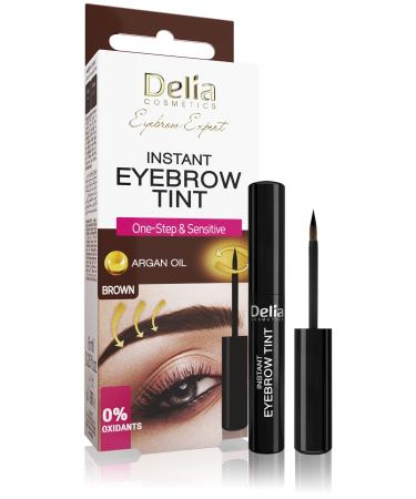 Delia Cosmetics Delia Cosmetics - Eyebrow Expert - Instant Eyebrow Tint - Brown - Express One Component Tint - One step in just 5 minutes. With argan oil 0% oxidants 20 applications 6