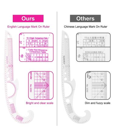 13PCS Styling Sewing French Curve Ruler Set | Dress Makers Tailors Pattern Making Ruler for Fashion Design | Fabric Guides with English Markings - Buy Online on GoSupps.com
