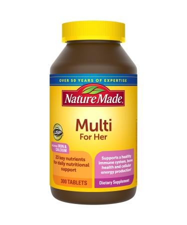 Nature Made Women's Multivitamin Tablets  300 Count for Daily Nutritional Support 300.0 Servings (Pack of 1)