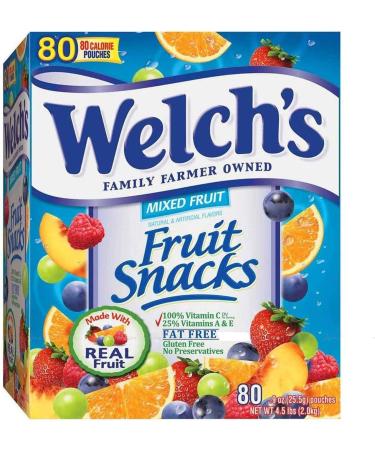 Welch's Fruit Snacks Mixed Fruit & Superfruit Bulk Variety Pack | Individual Single Serve Bags | Pack of 80 x 25 g | Gluten Free | Real Fruits Made | Share Pack | Birthday Pack | Sold by EPL - Buy Online on GoSupps.com
