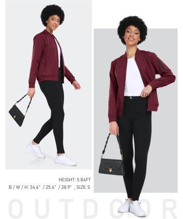 MoFiz Women's Bomber Jacket - Casual Spring & Summer Lightweight Zip Jacket in Red | XXL College Leisure Wear - Buy Online on GoSupps.com