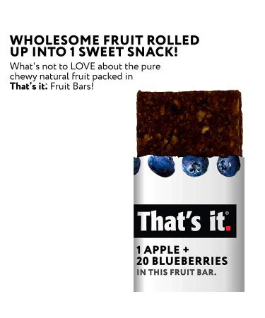 Apple Blueberry Fruit Bar | High Fiber Vegan Snack | Gluten Free Paleo | Non GMO | No Sugar Added | Energy Food (12 Pack) - Buy Online on GoSupps.com