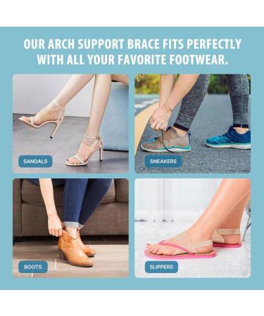 Arch Support Braces for Foot Pain Relief | Adjustable Silicone Compression Sleeves for Plantar Fasciitis | Improve Posture & Comfort - 1 Pair - Buy Online on GoSupps.com