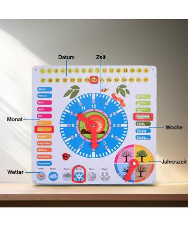 ewtshop Colorful Learning Clock - Metal Educational Board for Date Time & Seasons | Fun & Simple Learning Tool - Buy Online on GoSupps.com