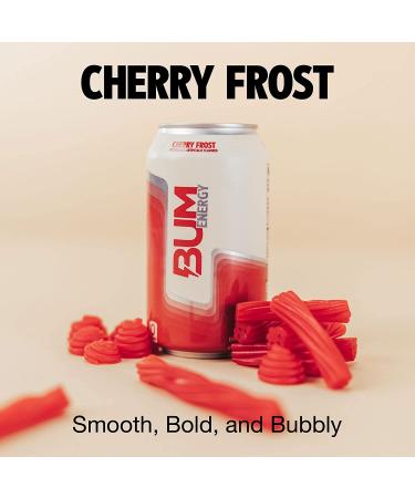 BUM Sugar-Free Energy Drink Cherry Frost - Natural Caffeine & Citicoline for Energy & Focus, 12 oz (Pack of 12) - Buy Online on GoSupps.com