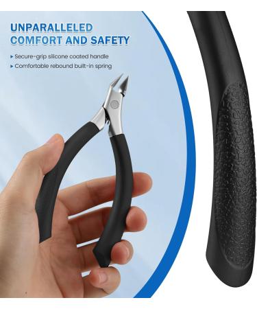 BEZOX Toenail Clippers for Ingrown Nails | Ergonomic Podiatrist Nail Clippers for Thick Nails - Black - Buy Online on GoSupps.com