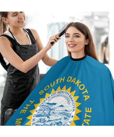 South Dakota State Flag Barber Cape | Professional Salon Hair Cutting Apron with Snap Closure - Shop Internationally - Buy Online on GoSupps.com