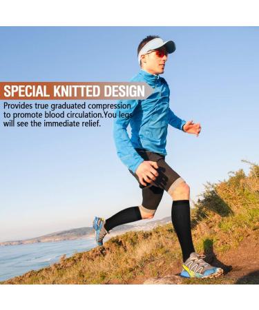 Compression Socks for Men and Women - Pack of 7, Large/X-Large - Ideal Support for Running, Athletic, Nursing, and Travel - Black/White/Gray/Yellow/Brown - Buy Online on GoSupps.com
