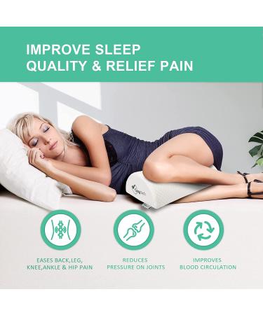 Premium Memory Foam Knee Pillow for Side Sleepers - Sciatica Pain Relief - Leg Pillow for Sleeping - Buy Online on GoSupps.com