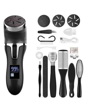 Electrical foot horn skin remover set portable footfish pedicure tools 3 grinding heads 2 speeds waterproof foot care set for cracked heels cornea dead skin remover