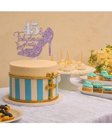 Tenhaisi 45 & Fabulous Lady Cake Topper Purple Sliver Glitter 45th Birthday Party Decoration Happy 45th Birthday Decoration Women 45th Birthday/Wedding Celebration/Anniversary Party Supplies - Buy Online on GoSupps.com