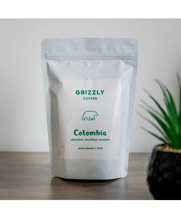 Grizzly Coffee - Colombia | Colombian Coffee Beans | Notes of Chocolate Hazelnut Caramel | 227g | Rainforest Alliance Certified | Ethically Sourced | (Ground) - Buy Online on GoSupps.com