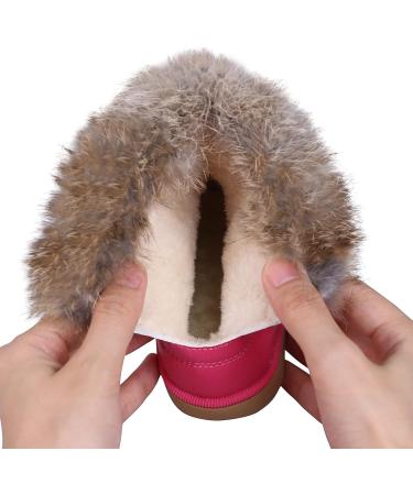 MINBEI Baby Girls Soft Leather Winter Snow Boots Waterproof - Toddler Girls Pink White Rose Gold Brown - Size 11 UK Child S411 Rose Gold - Buy Online on GoSupps.com