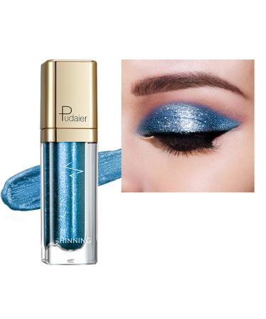 Liquid Glitter Eyeshadow Blue - Glitter Gel Eyeshadow Eyeliner Shimmer Eye Makeup with Fine Sparkle Long Lasting Waterproof Highly Pigmented Metallic Eye Shadow Non-Greasy Vegan Ocean Blue