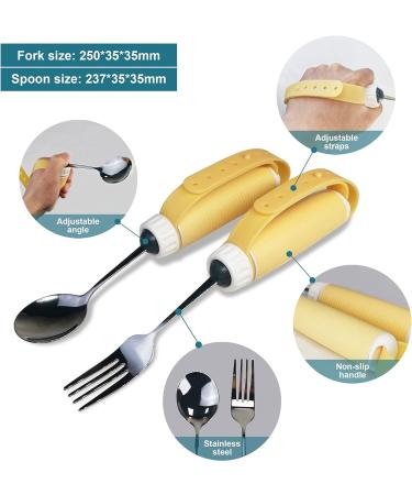 FStcrt Cutlery Set for Parkinson's Patients | Non-Slip Fork & Spoon for Seniors Disabled & Kids | Ideal for Arthritis & Mobility Aid - Buy Online on GoSupps.com