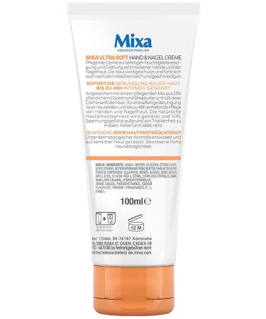 Mixa Shea Hand & Nail Cream - Nourishing Balm for Dry Cracked Hands | 23% Glycerin & Shea Butter | 48H Protection & Care - 100ml - Buy Online on GoSupps.com