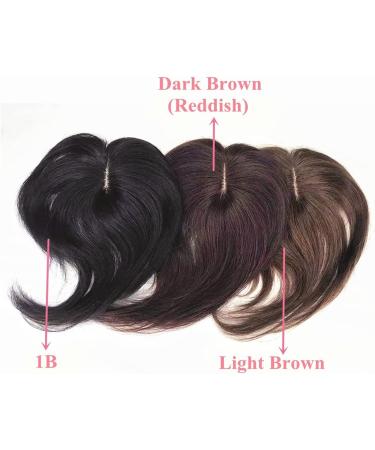 Bangs Bangs Hair Clip in Human Hair Bangs Middle Part Indian Fringe Hairpieces Straight Natural Hair Crown Topper Clip in Top Hairpieces for Women with Thinning Hair for Women Curved Bangs for Daily Dark Brown - Buy Online on GoSupps.com