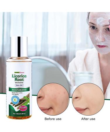 Licorice root extract essential oil skin 338fl Oz Licorice Root Drops Facial Moisturizing Oil Women Dark Spots Removal White Skin Anti Pore ShrinkTeksome - Buy Online on GoSupps.com