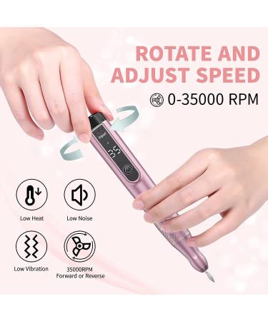 MEGACHIC 35000RPM Cordless Electric Nail Drill for Professional Manicure Pedicure - Rechargeable Efile with Drill Bits & Sanding Bands - Ideal for Acrylic Gel Nails at Home & Salon - Buy Online on GoSupps.com