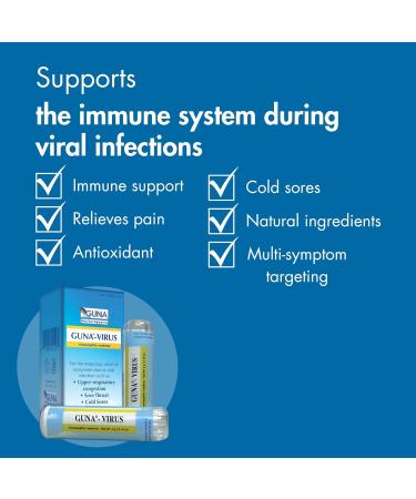 Guna Virus Pellets - Non-Drowsy Relief for Upper Respiratory Congestion Sore Throat & Cold Sores - 2 Tubes - Fast International Shipping - Buy Online on GoSupps.com