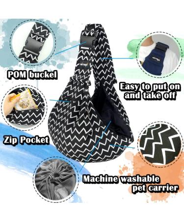 Shop Natuya Hands-Free Dog Carrier Bag - Black Waves for Pets 5-15 lbs | Ideal Cat & Dog Travel Bag with Pockets - Buy Online on GoSupps.com