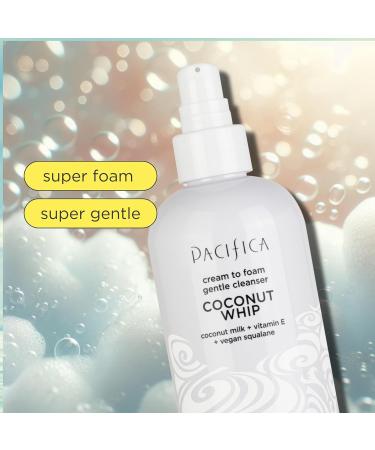 Pacifica Beauty Coconut Whip Cream to Foam Cleanser - Vegan Facial Cleanser with Vitamin E & Squalane - Hydrating & Purifying Skincare 8 fl oz - Buy Online on GoSupps.com