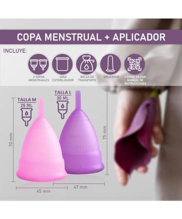Bibrad Menstrual Cup Set | 2 Sizes (M & L) | 100% Soft Medical Silicone | Sterilizer & Cotton Carrier Bag | Washable & Reusable - Buy Online on GoSupps.com