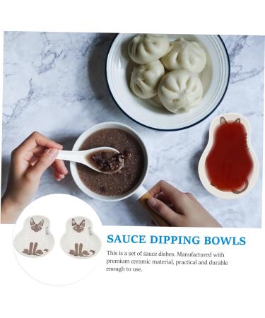 Milisten 2pcs Soy Sauce Dish Flatware Pinch Bowls for Spices Japanese Side Dish Cartoon Sauce Dish Sauce Cups Appetizer Plates Small Dishes Sauce Trays Ceramics Dipping Sauce Soy Sauce Bowl 10X8X2CM Brown - Buy Online on GoSupps.com