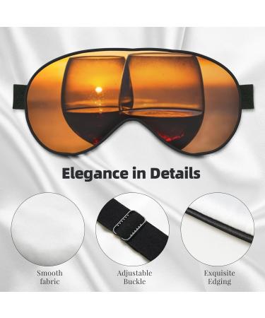Red Wine Print Sleep Eye Mask | Soft Eyeshade for Travel & Napping | Ideal for Women & Men - Buy Online on GoSupps.com