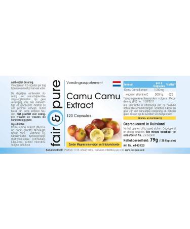 SoMatEm Fair & Pure Camu Camu extract 500mg vegan 120 capsules natural vitamin C - Buy Online on GoSupps.com