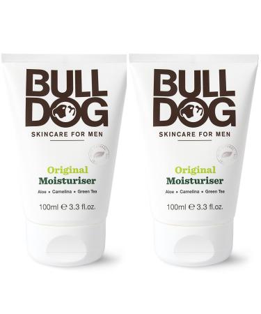 Bulldog Skincare Original Moisturizer For Men (Pack of 2) With 8 Essential Oils Green Tea Green Algae Konjac Mannan and Vitamin E 3.3 fl. oz.