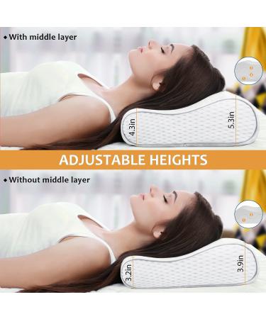 LUXFFY Memory Foam Cervical Contour Pillow - Adjustable Orthopedic Support for Neck & Back - Ideal for Side, Back, and Stomach Sleepers - Buy Online on GoSupps.com