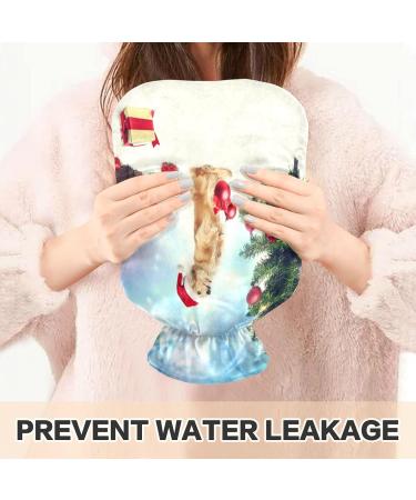 Dachshund Christmas Hot Water Bottle - 2 Litre Fleece Cover for Hot & Cold Therapy | Ideal Gift - Buy Online on GoSupps.com